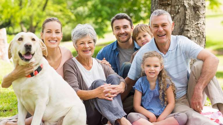 A family smiling after a dental visit in Lakeland, Fl