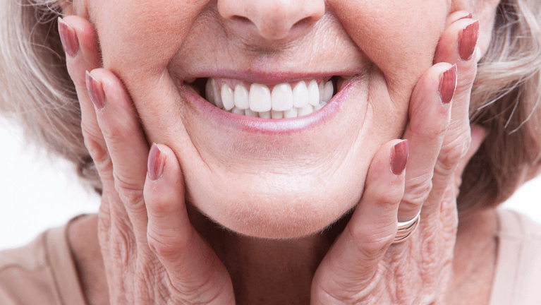 permanent dental dentures of senior in Lakeland