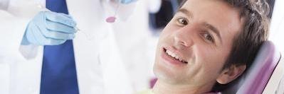 Close up of patient in treatment chair at Lakeland dentist office